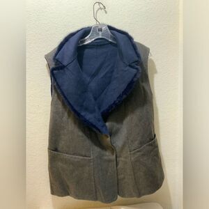 SUPREMA cashmere wool Women's Reversible Shearling Vest made in Italy